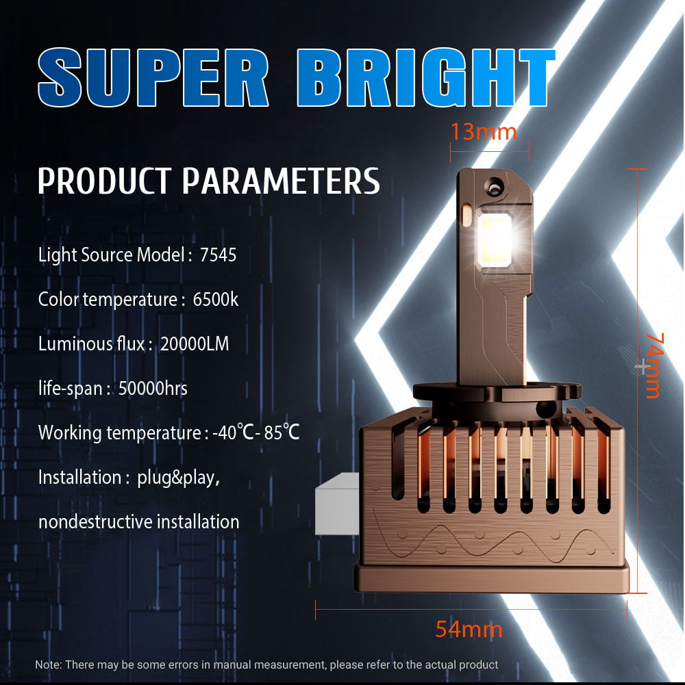 Xenplus DA12 High Power 60W 20000LM 6500K D4s Canbus Lamp D Series Headlights D1S D2S D3S D4R D8S Led Headlight Bulb detail