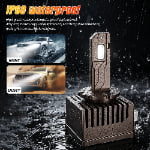 Xenplus DA13 Ultra Bright 3 Colors 50000LM 5795 Chips IP68 Built-in Driver All-in-One Design LED Headlight Bulb for 12V Car Front Lamp