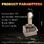 Xenplus DA13 Ultra Bright 3 Colors 50000LM 5795 Chips IP68 Built-in Driver All-in-One Design LED Headlight Bulb for 12V Car Front Lamp