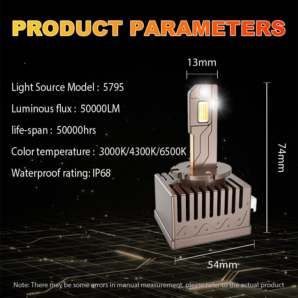 Xenplus DA13 Ultra Bright 3 Colors 50000LM 5795 Chips IP68 Built-in Driver All-in-One Design LED Headlight Bulb for 12V Car Front Lamp detail