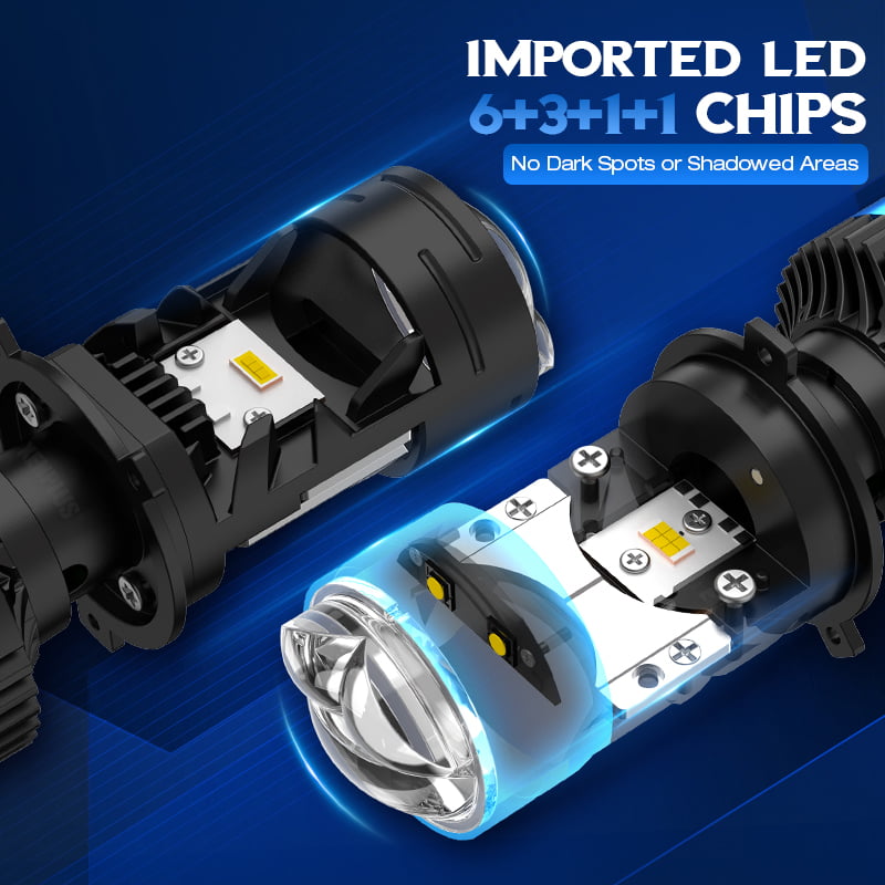 XENPLUS P15 160W 30000LM 6500K H4 Mini Bi LED Projector Lens High Low Beam 4 Groups Chips for Motorcycle Car Accessories