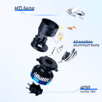 XENPLUS P15 160W 30000LM 6500K H4 Mini Bi LED Projector Lens High Low Beam 4 Groups Chips for Motorcycle Car Accessories