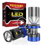 XENPLUS Super Bright P17 H4 130W LED Headlights 40000LM 6500K White IP68 Waterproof Car Projector Kit With Mini Lens