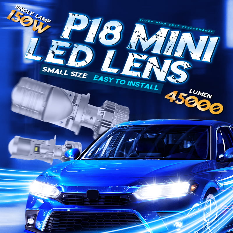 Xenplus Super Bright P18 12v Canbus H4 150w 6500k 45000Lm Cooling System 9+6 Chips Led Motorcycle Car Mini Len Headlight