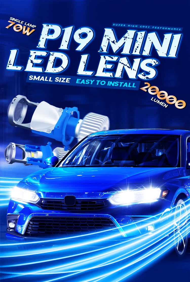 Xenplus P19 Super Bright Mini Canbus H4 Led Car Headlight Bulbs 70W 6000k Lens Auto Lamp H4 High Low Beam for Cars Motorcycle detail