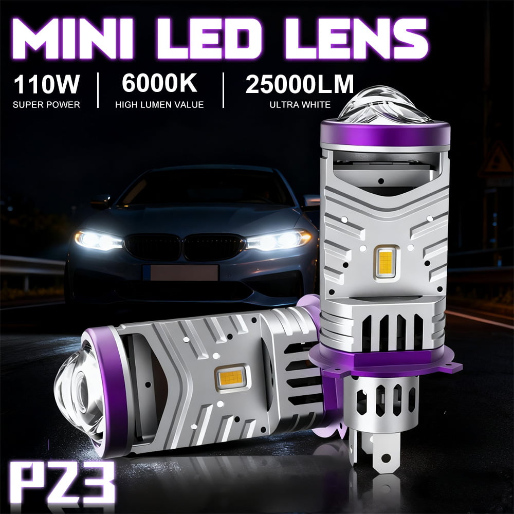 Xenplus P23 110W 25000LM Ultra Bright H4 Bulb 12V Strong Canbus Silent Fan 6000K Mini Lens Light for Cars Motorcycles Headlight