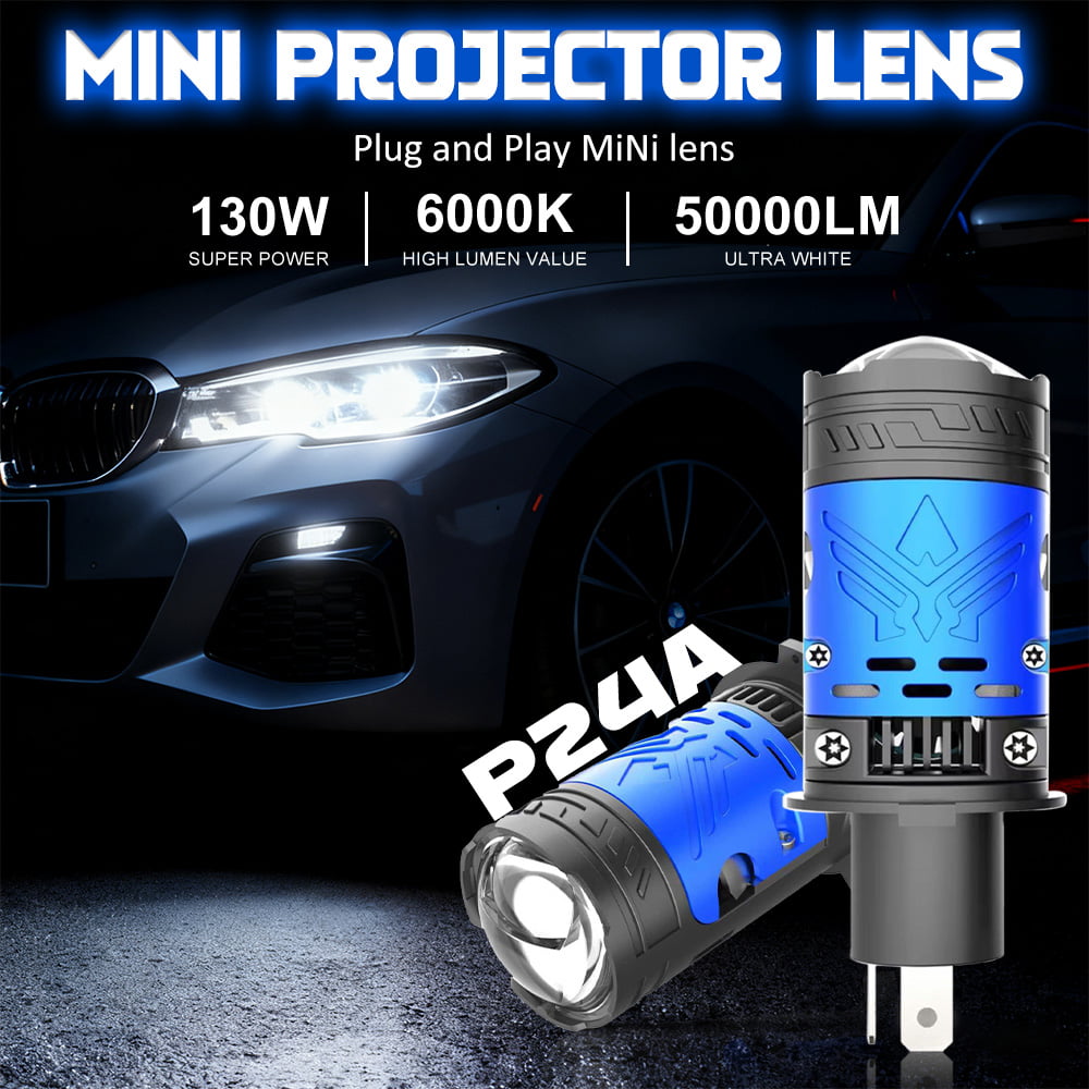 Xenplus P24A High Low Beam H4 Car Light Led Bulbs High Power 130W 6000K 50000LM Super Bright Projector Lens Led Headlights H4
