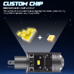 Xenplus P24A High Low Beam H4 Car Light Led Bulbs High Power 130W 6000K 50000LM Super Bright Projector Lens Led Headlights H4