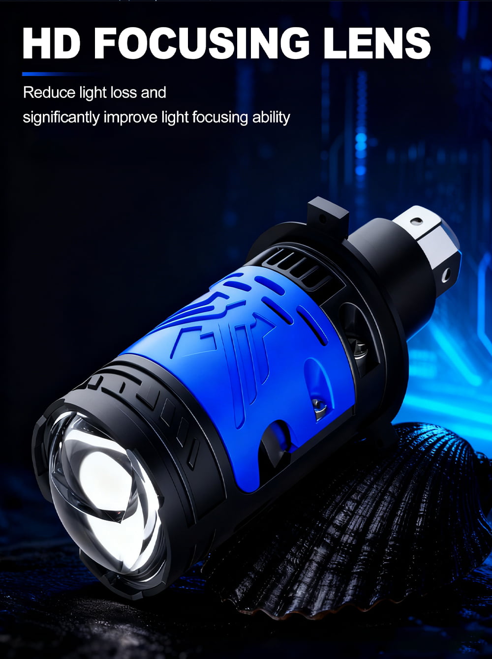 Xenplus P24A High Low Beam H4 Car Light Led Bulbs High Power 130W 6000K 50000LM Super Bright Projector Lens Led Headlights H4 detail