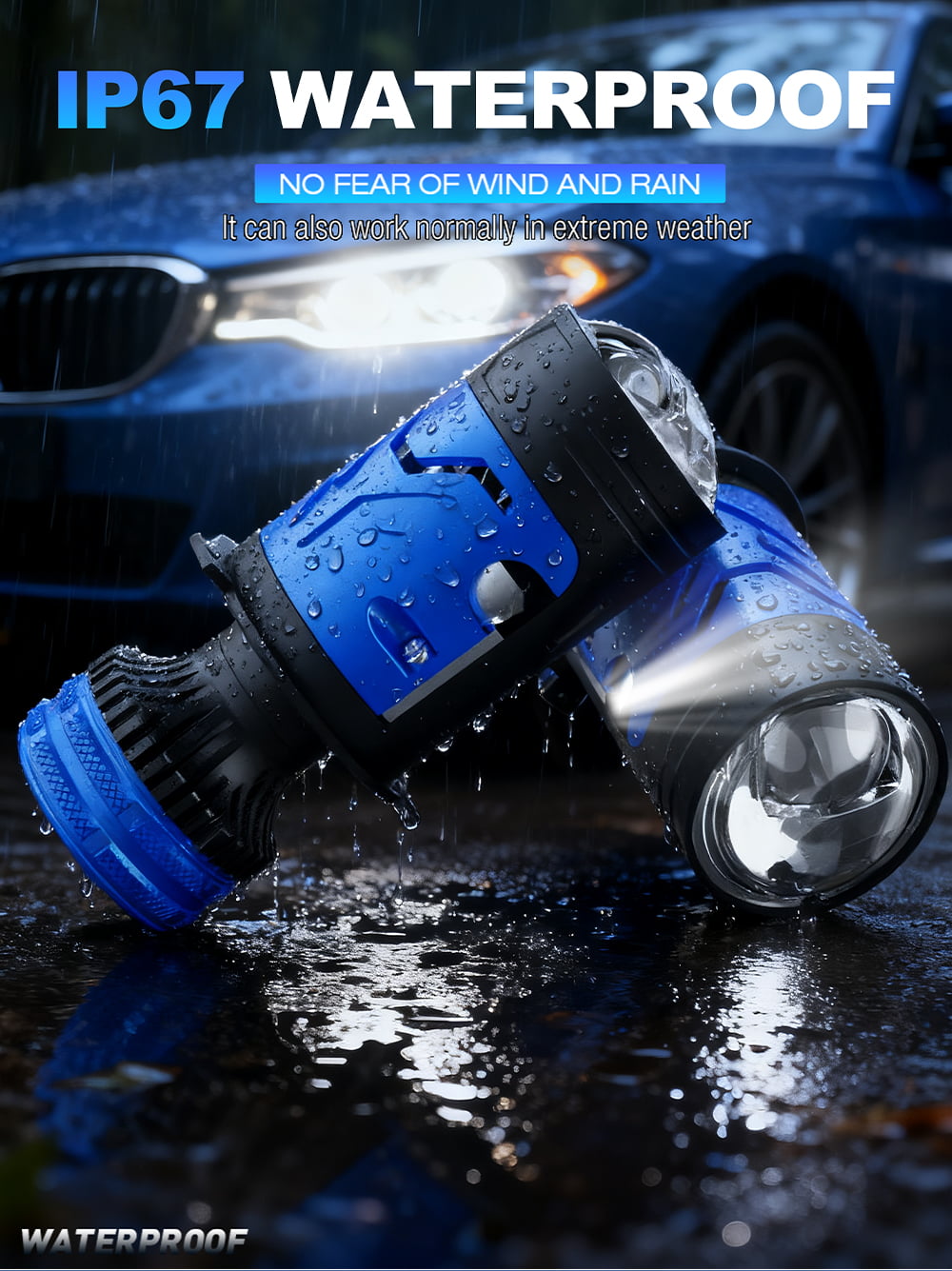 Xenplus New Design Plug and Play P24B CSP 4575 Chip Super Bright High Power 170W IP68 Waterproof H4 Bi Lens Projector Headlight detail