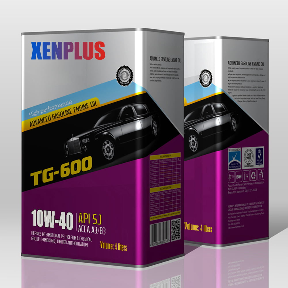 Xenplus TG-600 10W-40 API SL Gasoline Engine Oil High Performance Lubricant 4L Motor Oil for Cars & Passenger Vehicles