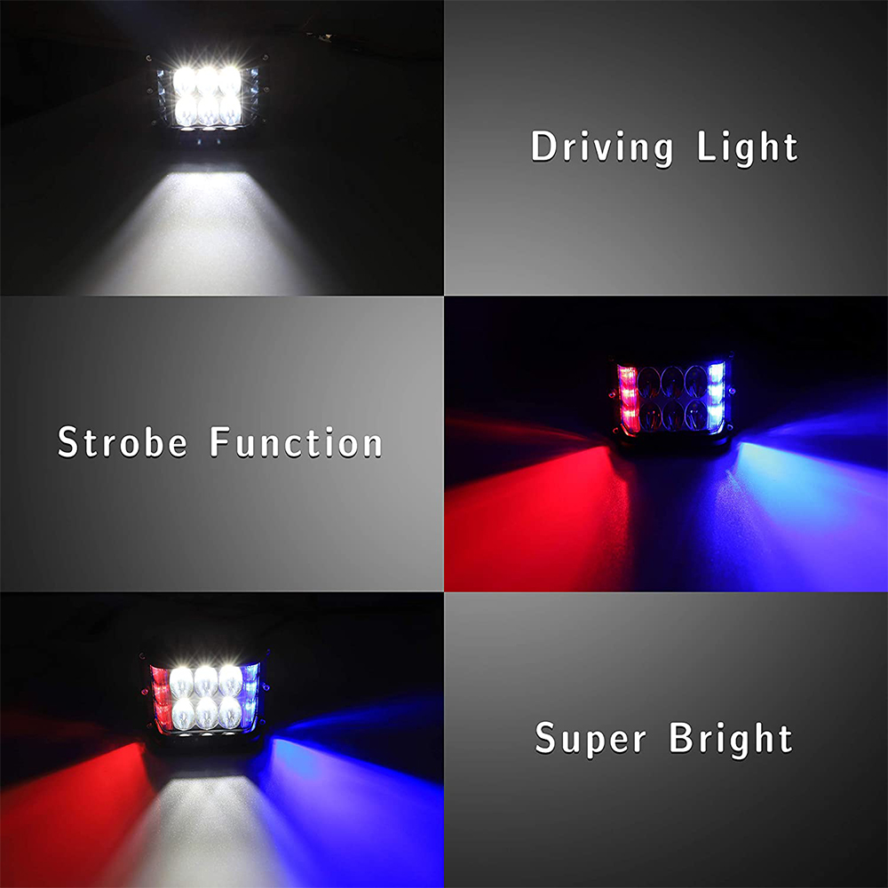 Xenplus LW6 20W LED Pod Light with Red Tail Light detail