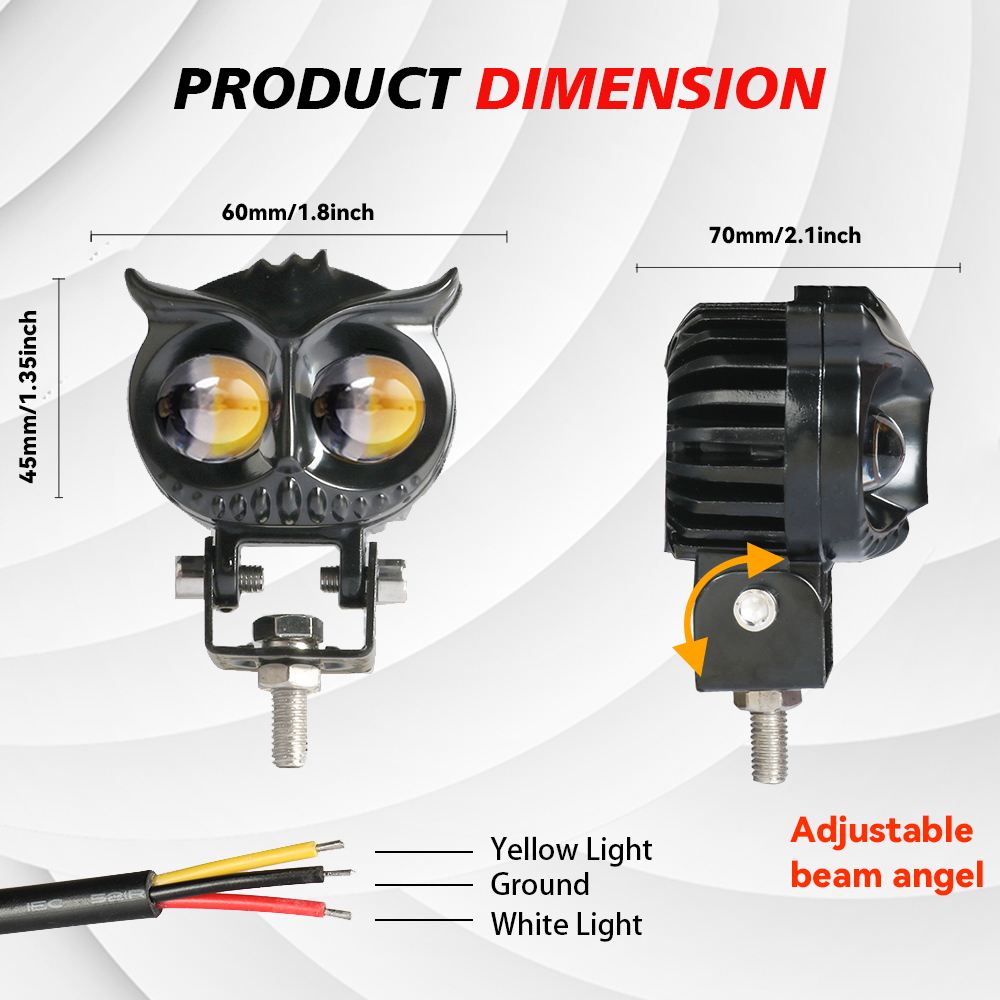 XENPLUS LW13 20W LED Pod Lights for Motorcycle – Dual Lens IP68 Waterproof 2000LM detail