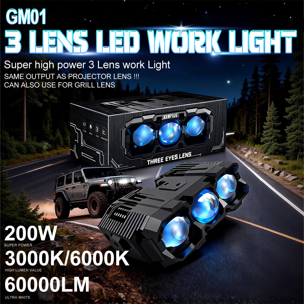 XENPLUS GM01 Offroad LED Work Light – 60000LM Ultra-Bright 3 Lens Design