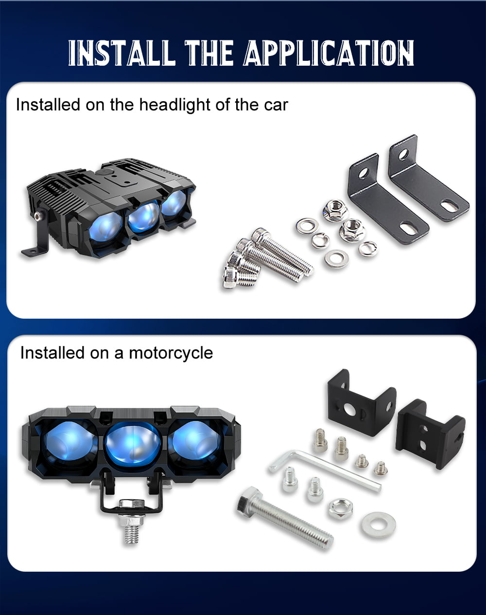 XENPLUS GM01 Offroad LED Work Light – 60000LM Ultra-Bright 3 Lens Design detail