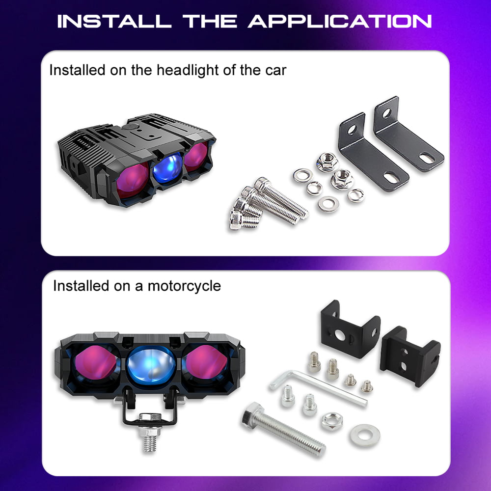 XENPLUS GM01 210W Devil's Eye LED Light  60000LM Triple Lens Grille Lamp