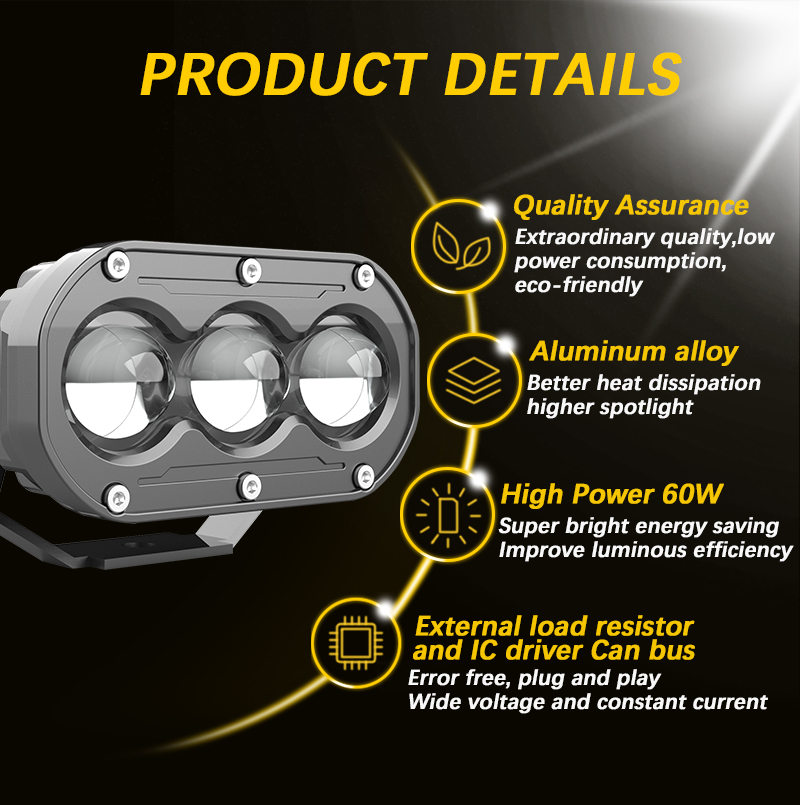 XENPLUS LM14 LED Auxiliary Spotlight for Electric Scooter & Motorcycle – CAN Bus Error Free detail