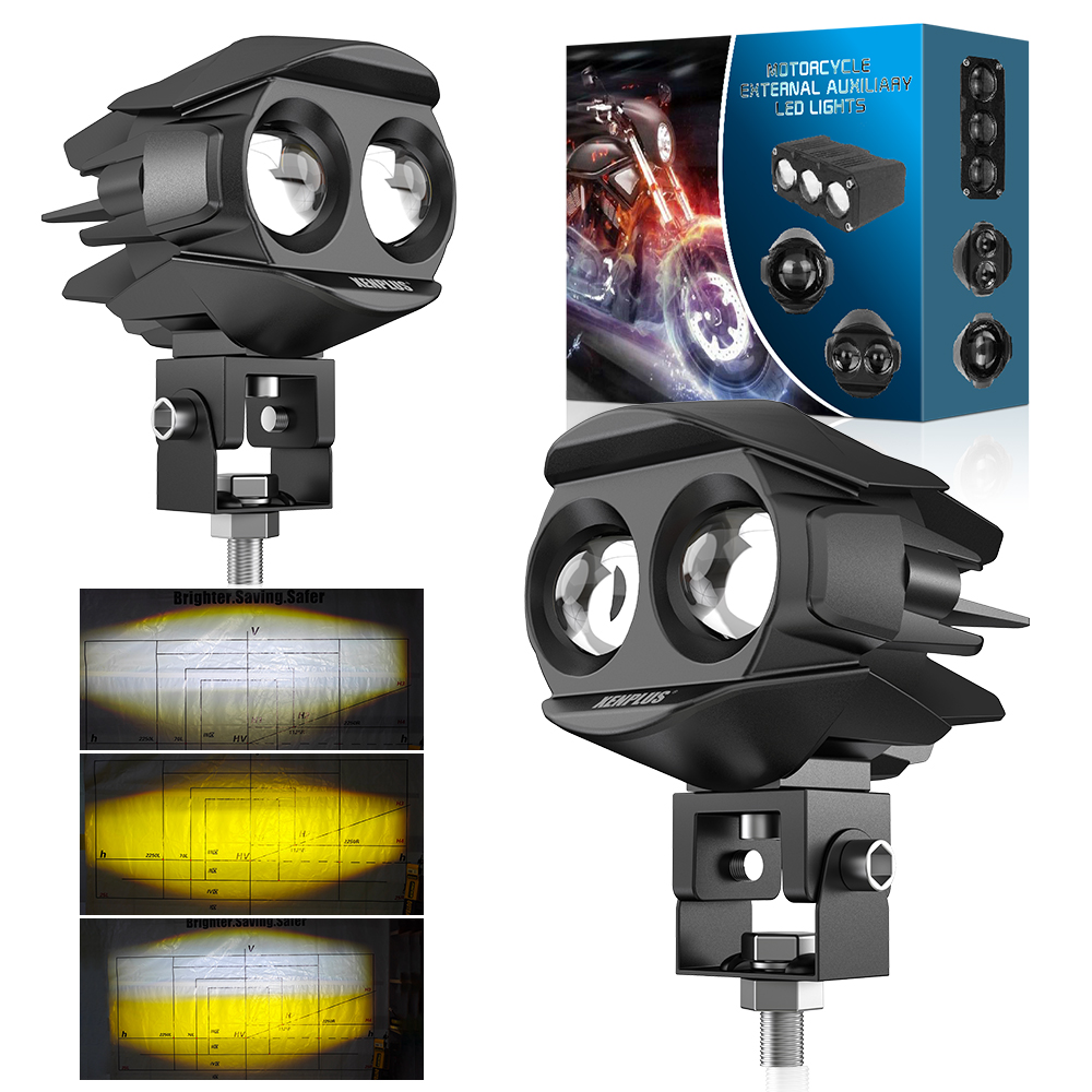 XENPLUS Dual Lens LED Work Light Pod 2 Inch 50W for Jeep Wrangler ATV UTV