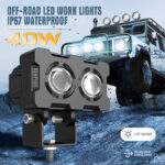 XENPLUS LW12 40W Offroad LED Work Light – Dual Lens IP67 Waterproof 4000LM