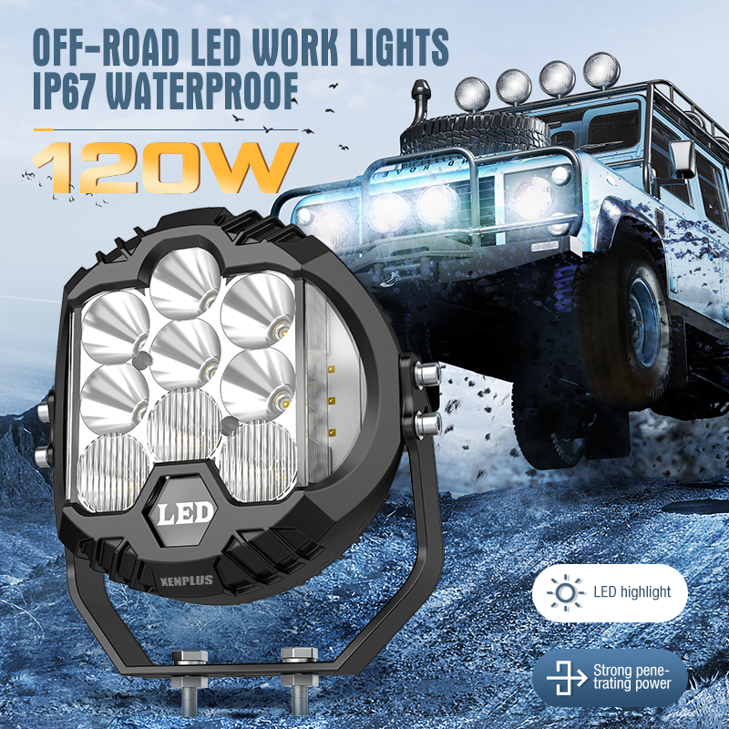 Xenplus LW8 4 Inch Round LED Work Light – 40W 9600LM White/Yellow