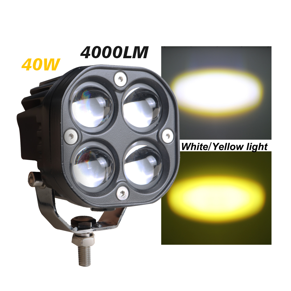 XENPLUS LW9 Mini LED Cube Light — Compact 40W Square Pod, 4000LM Off-Road Driving Light