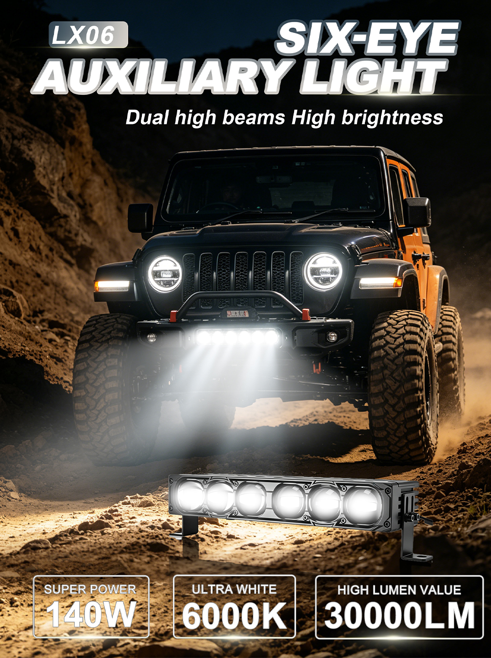All-Weather Waterproof Driving Light Xenplus LX06 detail