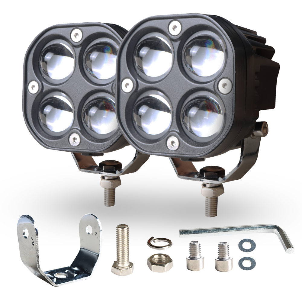 XENPLUS LW9 Mini LED Cube Light — Compact 40W Square Pod, 4000LM Off-Road Driving Light